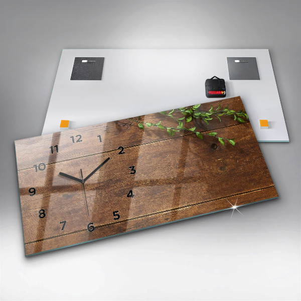 Reloj horizontal Madera rústica