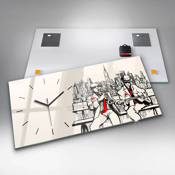 Reloj de cristal horizontal Jazz en Nueva York