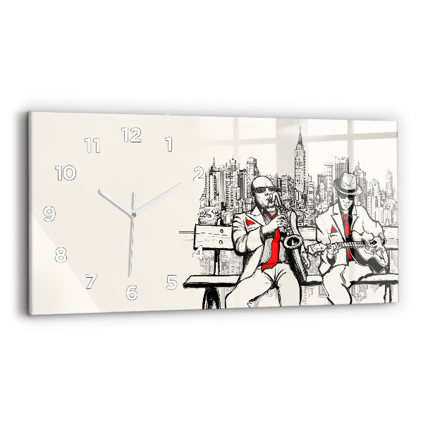 Reloj de cristal horizontal Jazz en Nueva York