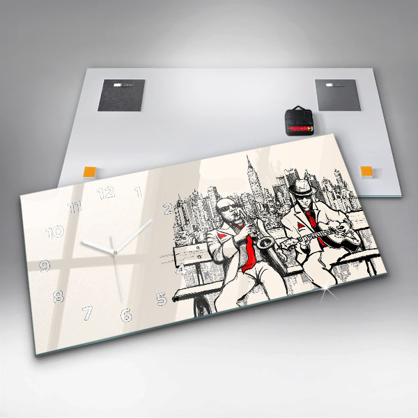 Reloj de cristal horizontal Jazz en Nueva York