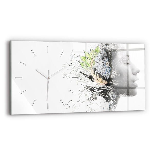 Reloj horizontal Rostro abstracto de una mujer