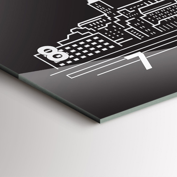 Reloj de cristal horizontal Dibujo de la ciudad de Ostrava