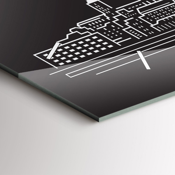 Reloj de cristal horizontal Dibujo de la ciudad de Ostrava