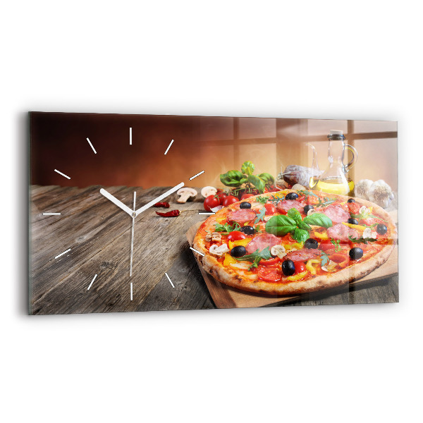 Reloj de cristal horizontal Corazón culinario de Italia