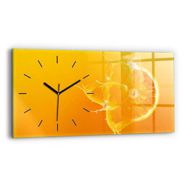 Reloj de cristal horizontal Naranja