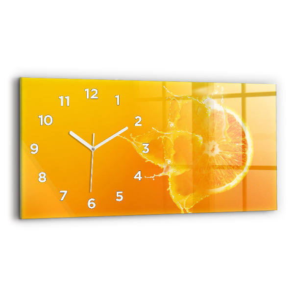 Reloj de cristal horizontal Naranja