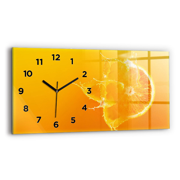 Reloj de cristal horizontal Naranja