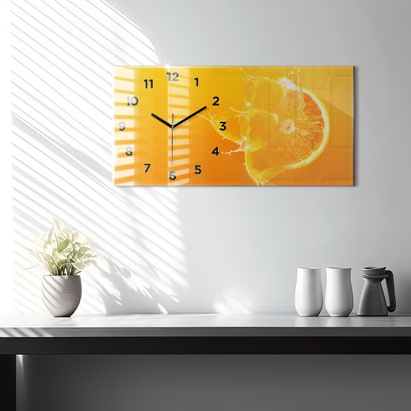 Reloj de cristal horizontal Naranja