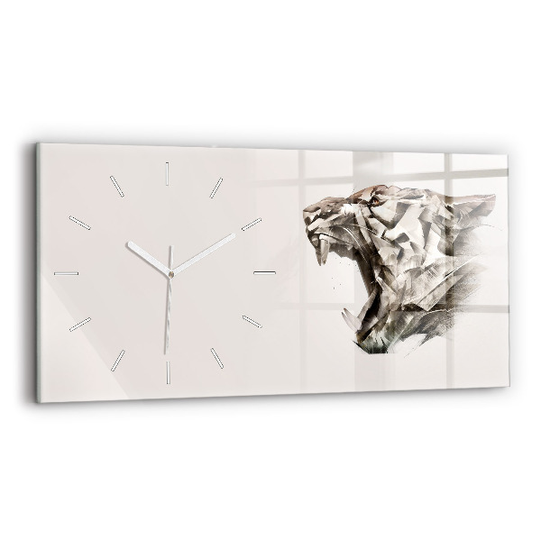 Reloj horizontal Retrato pintado de un tigre