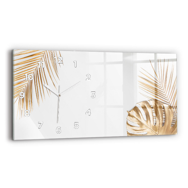 Reloj de cristal horizontal Hojas tropicales