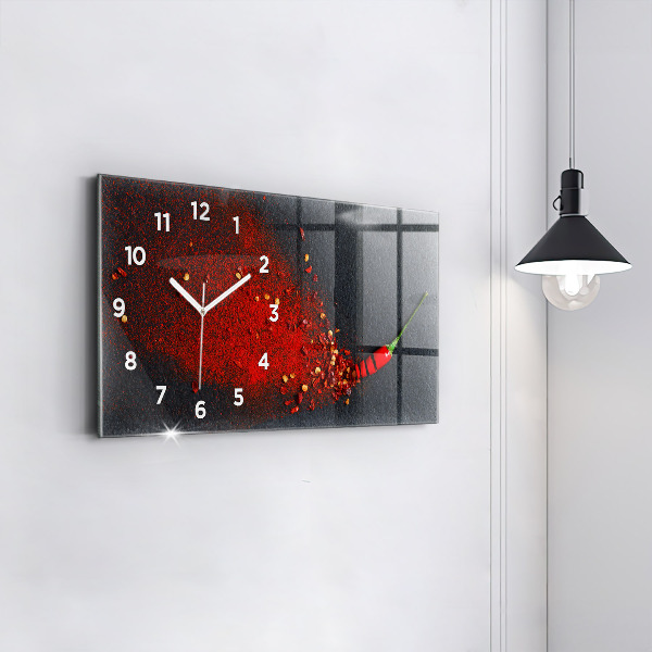 Reloj de cristal horizontal Especia roja