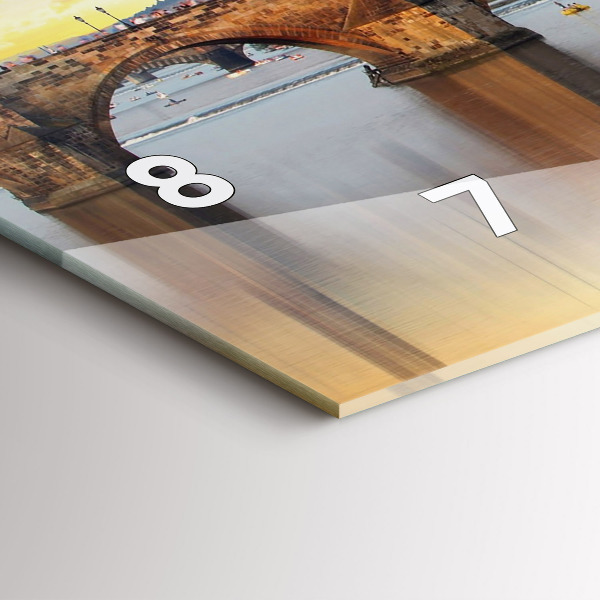 Reloj de cristal horizontal Panorama sobre un río