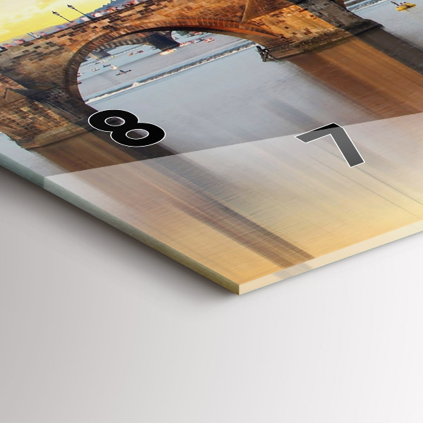 Reloj de cristal horizontal Panorama sobre un río