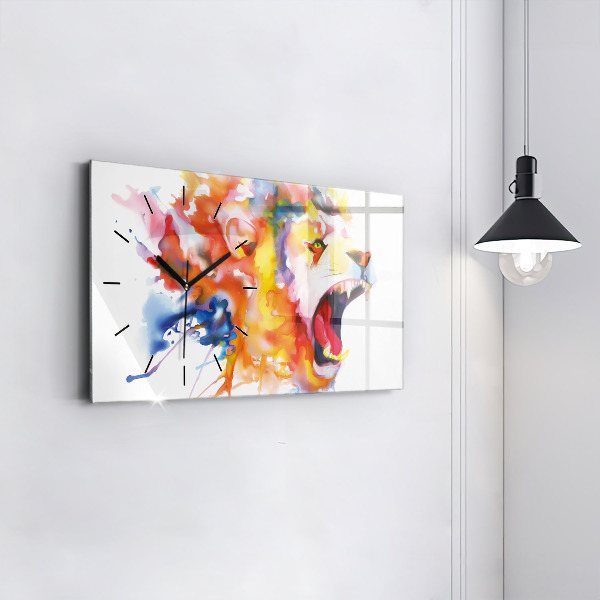 Reloj horizontal León acuarela