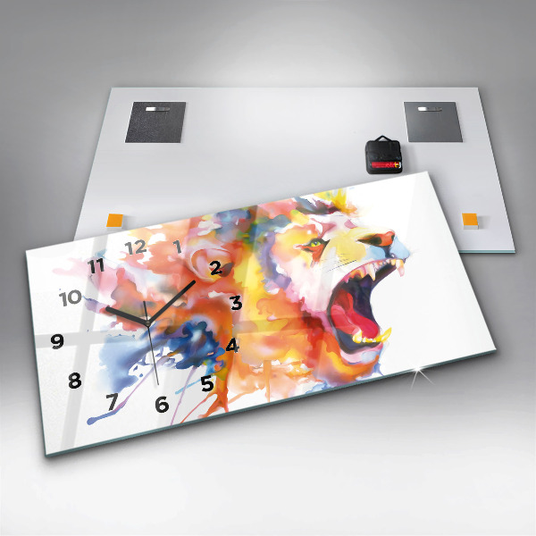 Reloj horizontal León acuarela