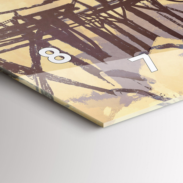 Reloj de cristal horizontal Hombre en un viejo puente