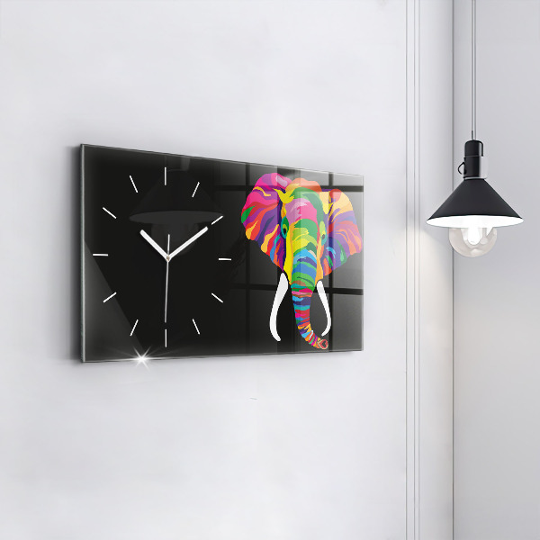 Reloj horizontal Elefante de colores