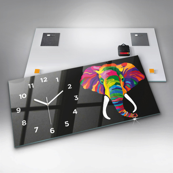 Reloj horizontal Elefante de colores