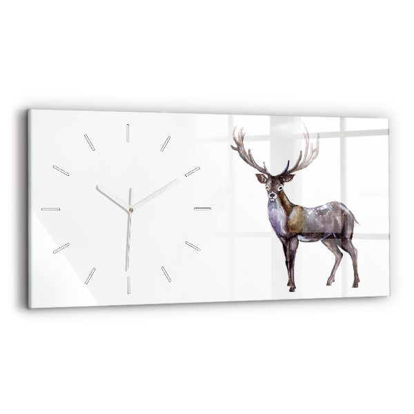 Reloj de cristal horizontal Ciervo Rey del Bosque