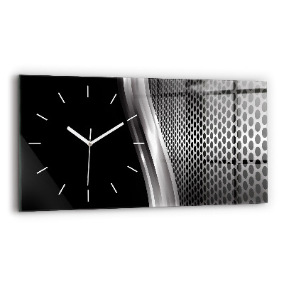 Reloj de cristal horizontal Abstracción de metal negro