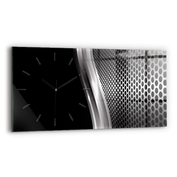 Reloj de cristal horizontal Abstracción de metal negro