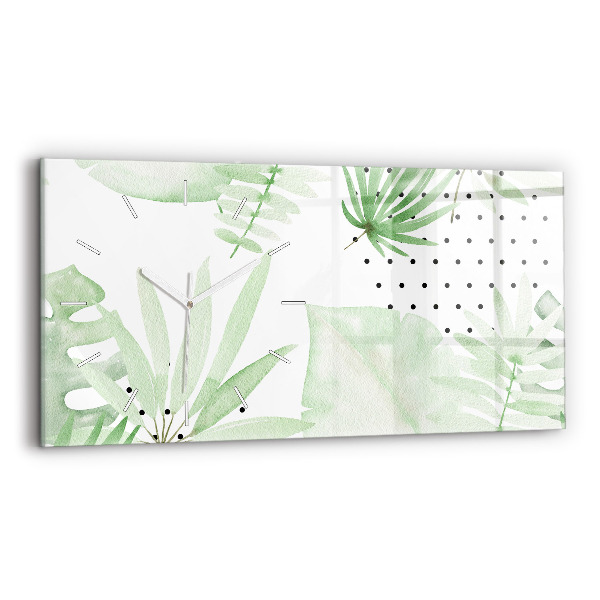 Reloj horizontal Hojas verdes