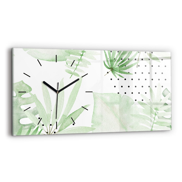 Reloj horizontal Hojas verdes