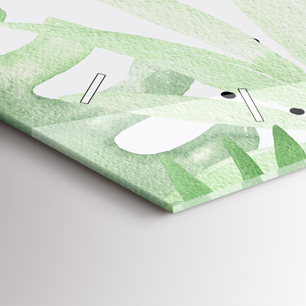 Reloj horizontal Hojas verdes