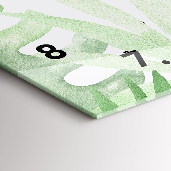 Reloj horizontal Hojas verdes