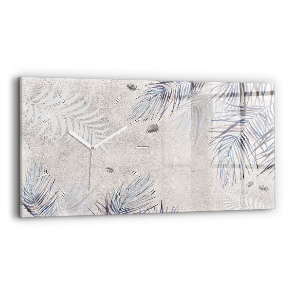 Reloj de cristal horizontal Hoja de palma