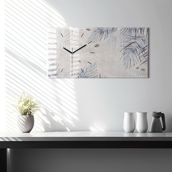 Reloj de cristal horizontal Hoja de palma