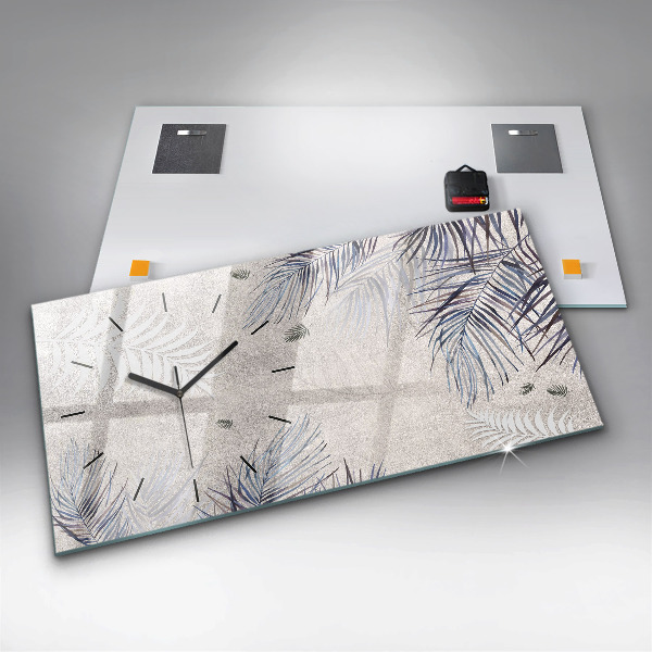 Reloj de cristal horizontal Hoja de palma