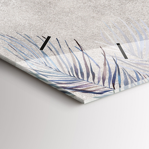 Reloj de cristal horizontal Hoja de palma