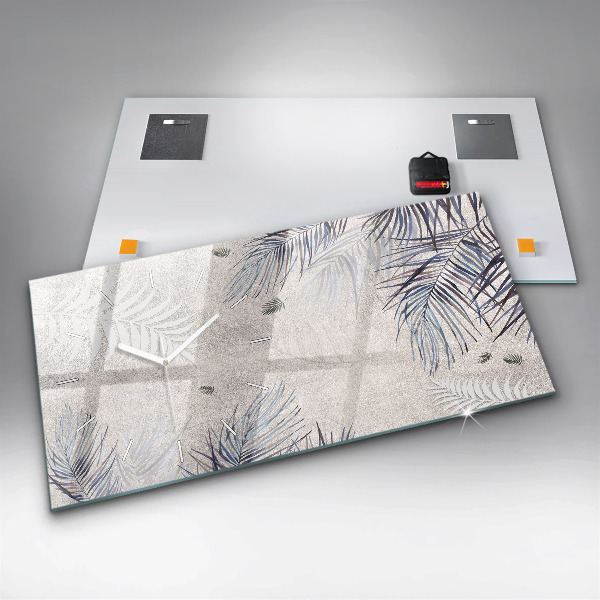 Reloj de cristal horizontal Hoja de palma