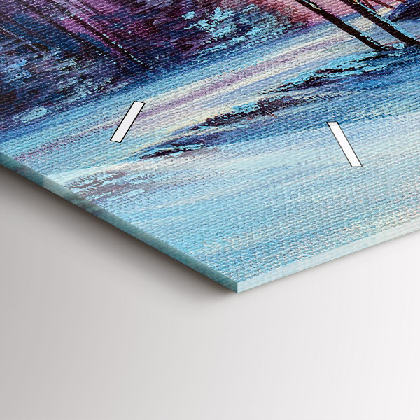 Reloj de cristal horizontal Árbol de Navidad y puente