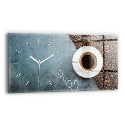 Reloj de cristal horizontal Taza de café