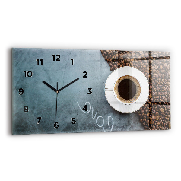 Reloj de cristal horizontal Taza de café