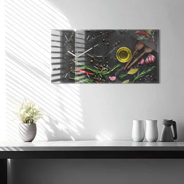 Reloj horizontal Especias en la encimera