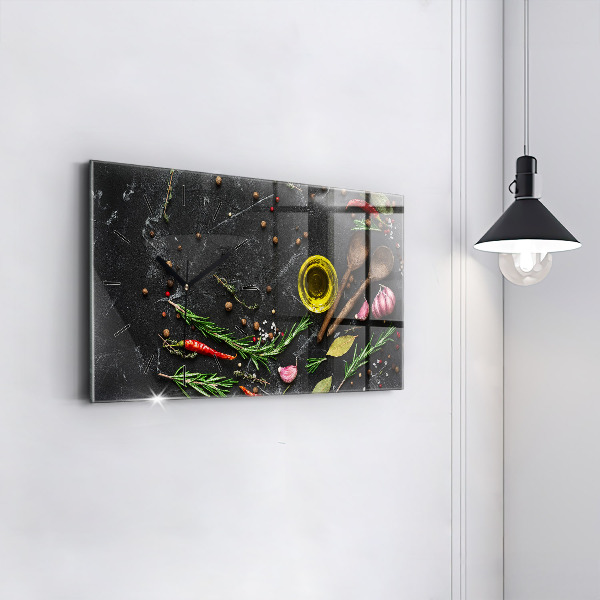 Reloj horizontal Especias en la encimera