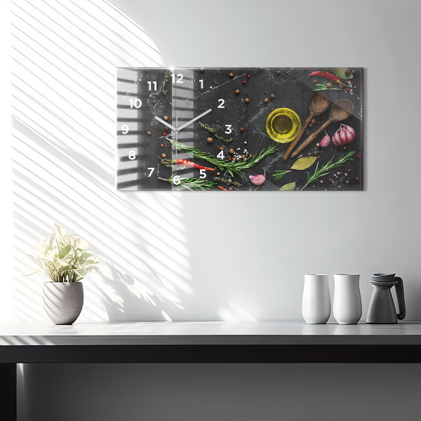 Reloj horizontal Especias en la encimera