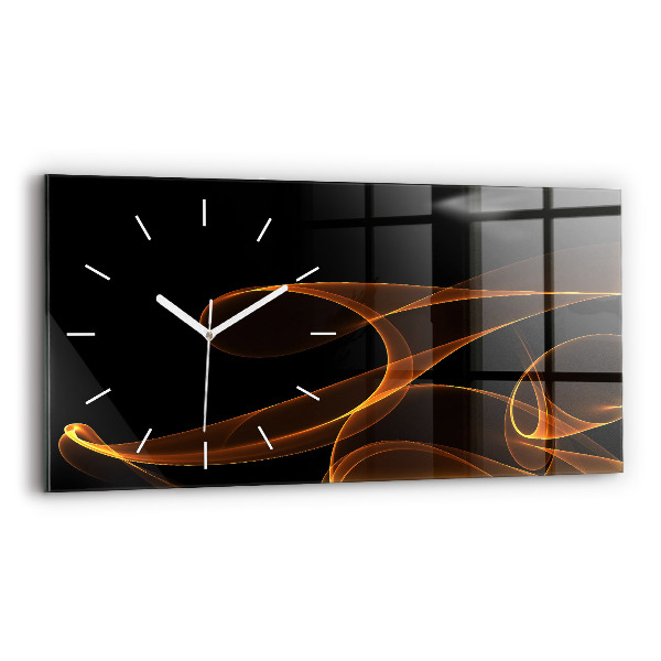 Reloj de cristal horizontal Líneas naranjas