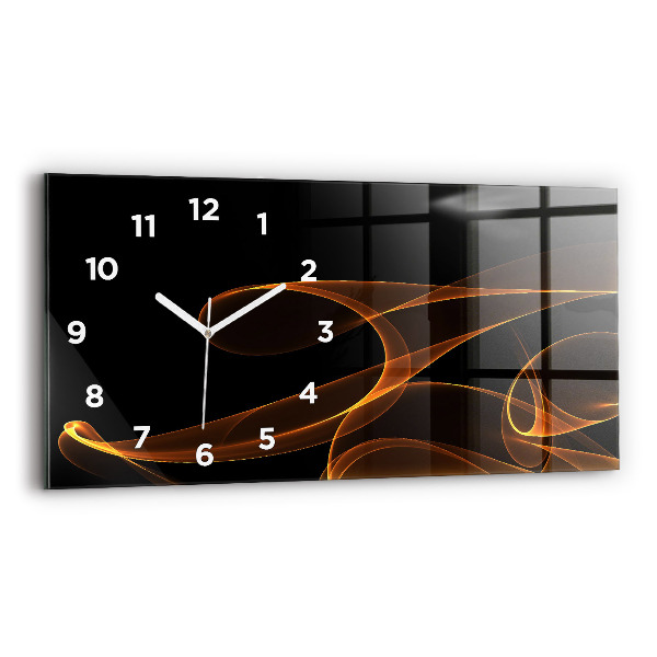 Reloj de cristal horizontal Líneas naranjas