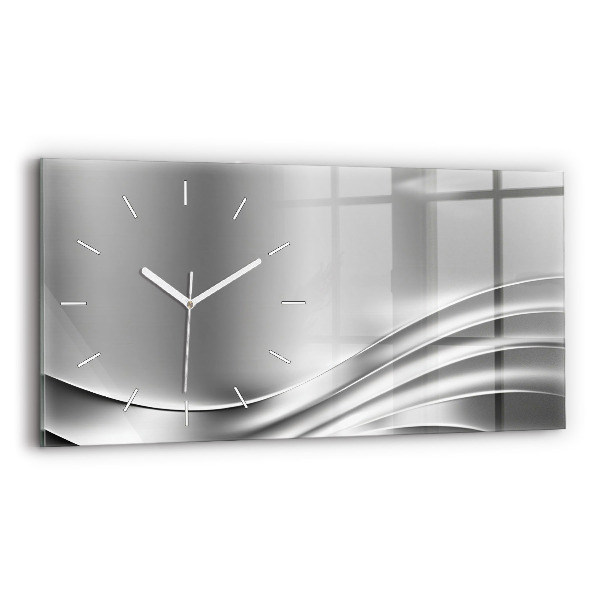 Reloj horizontal Abstracción plateada
