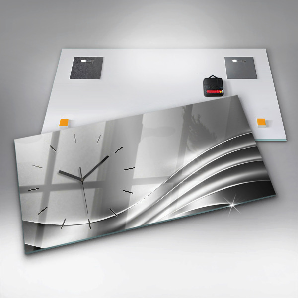 Reloj horizontal Abstracción plateada