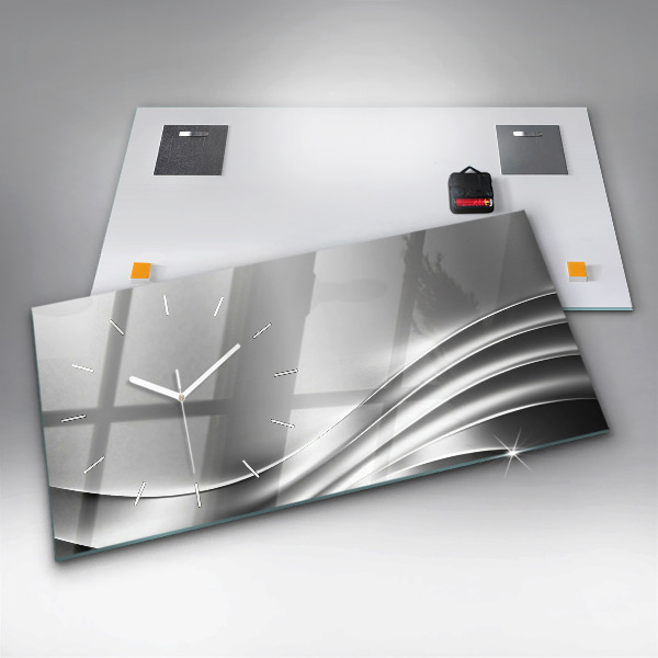 Reloj horizontal Abstracción plateada