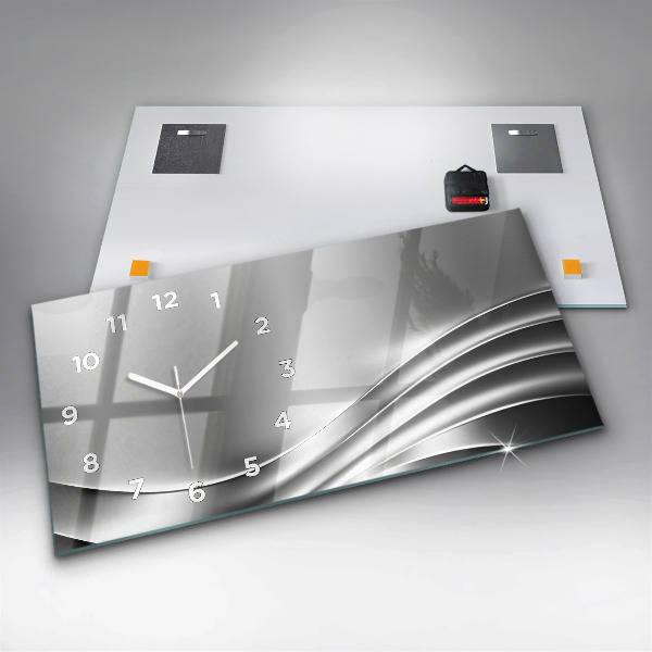 Reloj horizontal Abstracción plateada