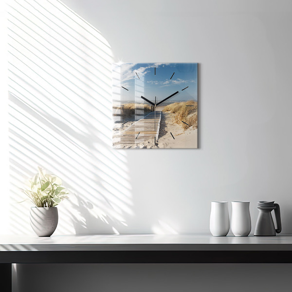 Reloj de pared cuadrado Vista de la playa