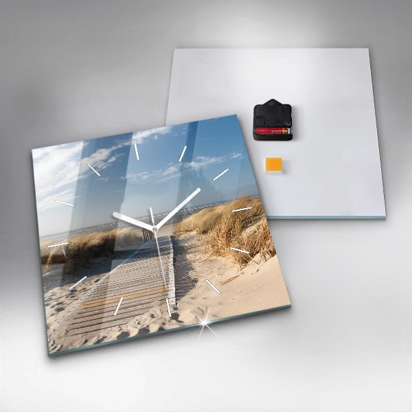 Reloj de pared cuadrado Vista de la playa