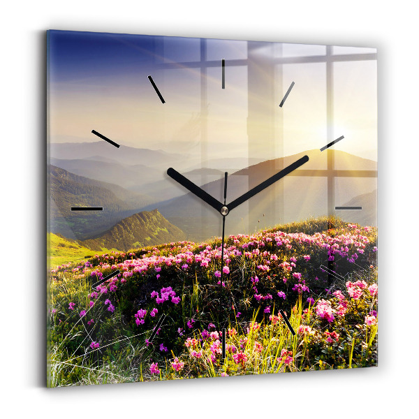 Reloj de pared cuadrado Paisaje de montaña