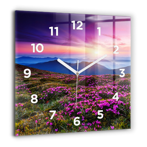 Reloj de pared cuadrado Flores al amanecer